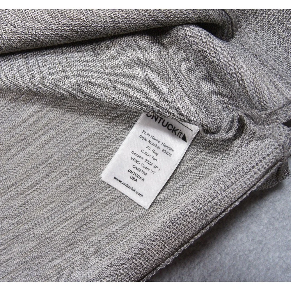 UNTUCKit Shirt Mens Large Gray Polo Short Sleeve Stretch Casual Adult Collared